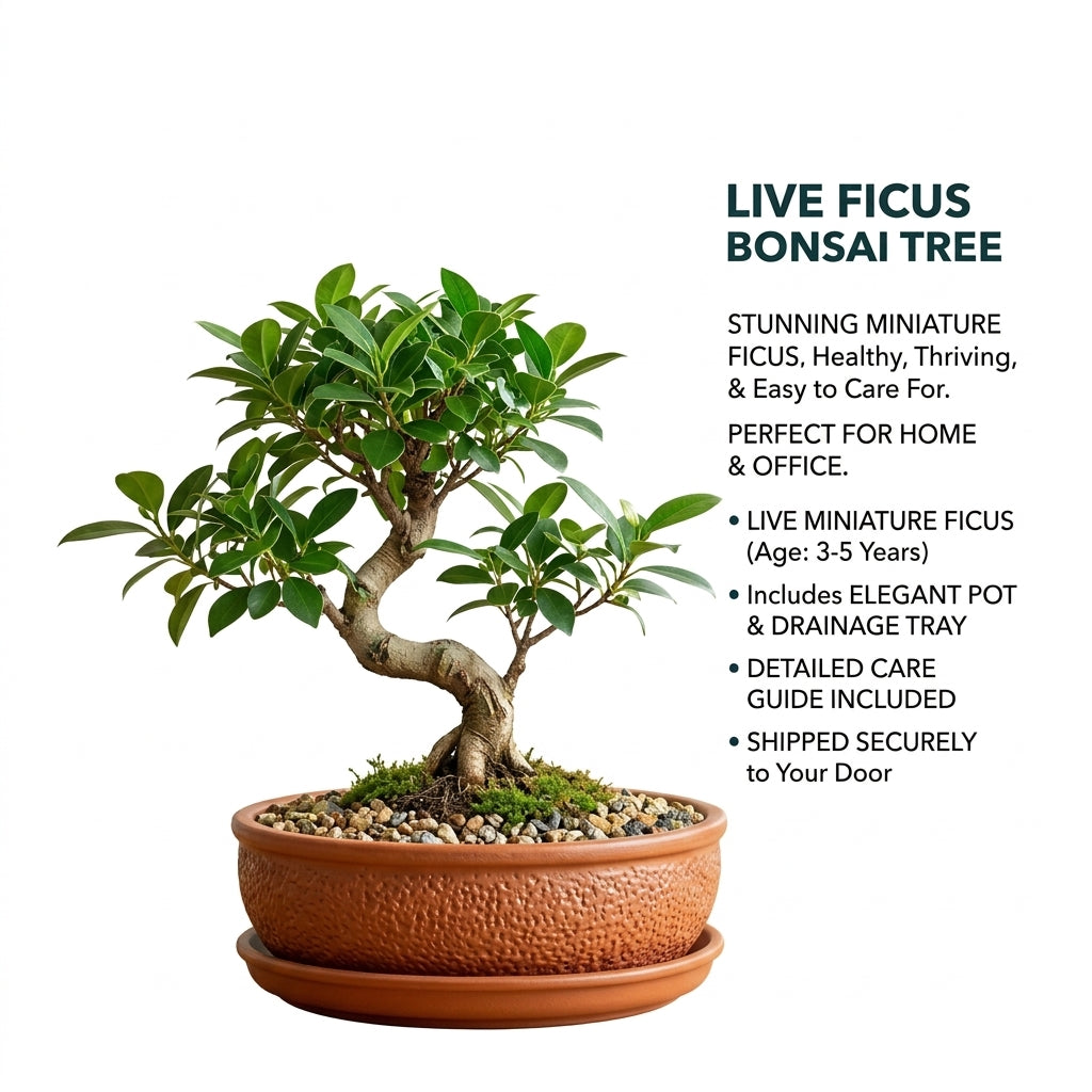 mikywah Round Terracotta Bonsai Pot with Drainage Tray – Textured Ceramic Shallow Planter Bowl for Succulents, Cactus & Indoor Plants