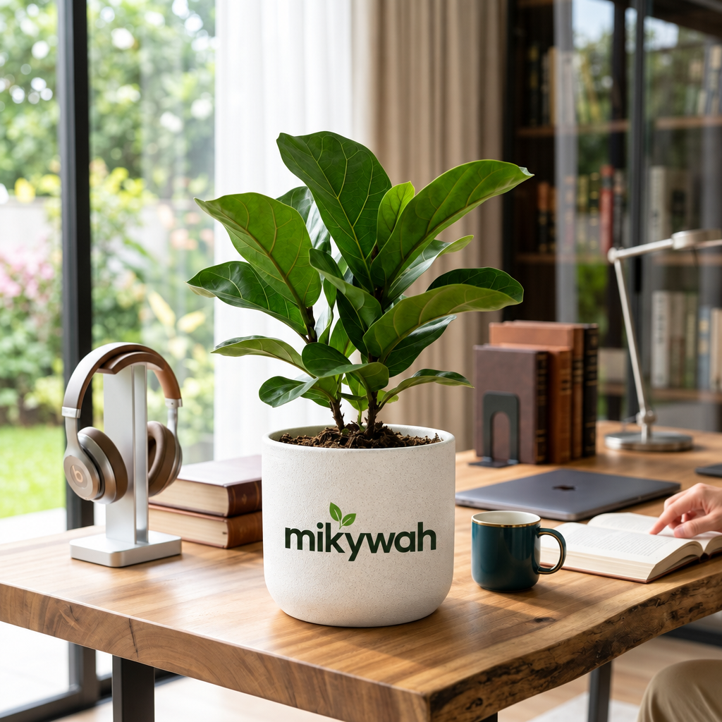 mikywah Matte White Cylinder Ceramic Planter – 5.5 Inch Decorative Desktop Flower Pot for Snake Plants, Pothos & Greenery