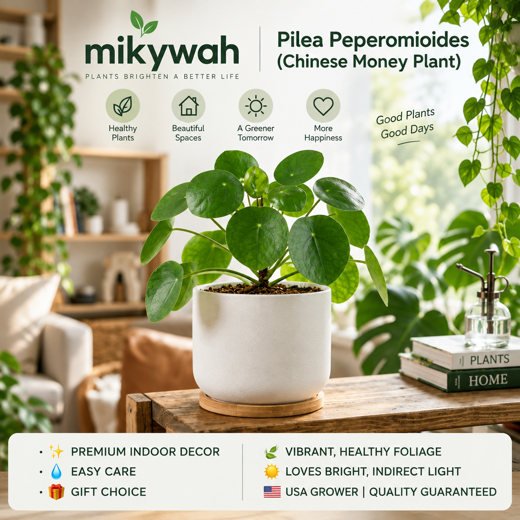mikywah White Cylinder Ceramic Planter Pot with Drainage Hole & Bamboo Coaster – Decorative Tabletop Plant Pot for Home & Office (Plant Not Included)