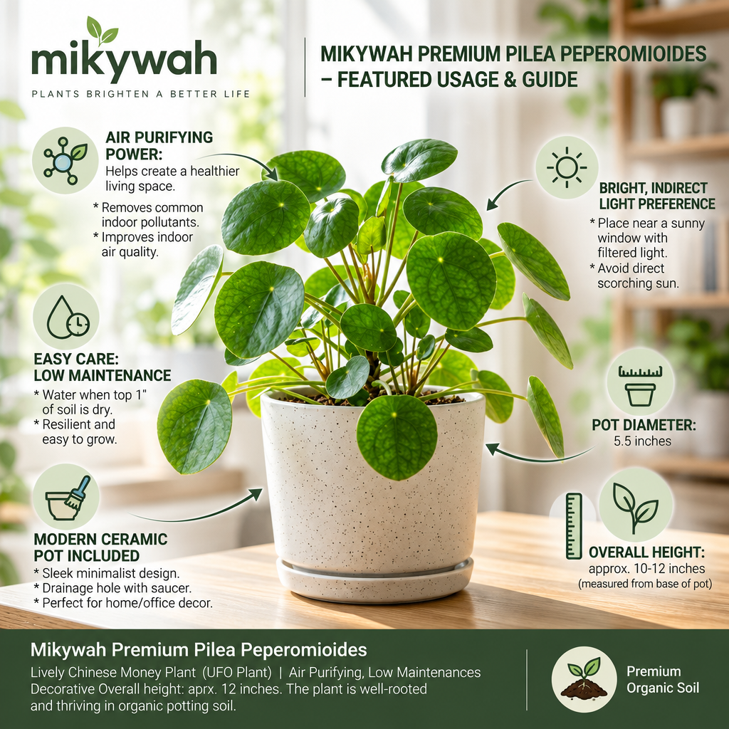 mikywah Modern Speckled White Ceramic Planter with Matching Drip Tray – 5.5 Inch Decorative Desktop Flower Pot for Home & Office