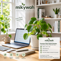 mikywah Modern Speckled White Ceramic Planter with Matching Drip Tray – 5.5 Inch Decorative Desktop Flower Pot for Home & Office