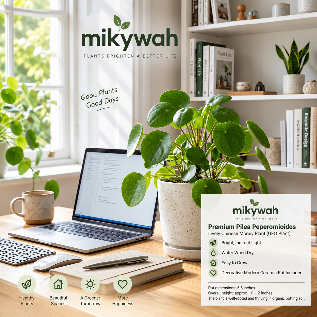 mikywah Modern Speckled White Ceramic Planter with Matching Drip Tray – 5.5 Inch Decorative Desktop Flower Pot for Home & Office