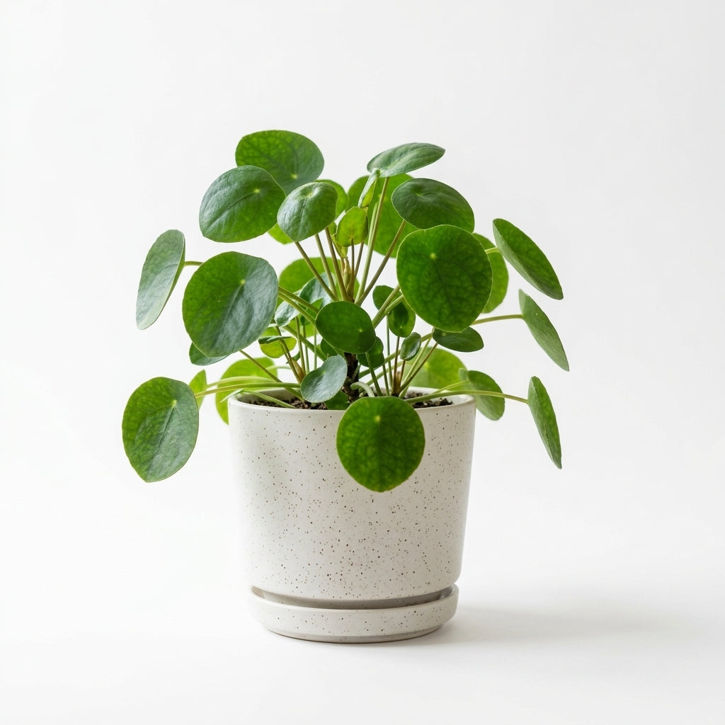 mikywah Modern Speckled White Ceramic Planter with Matching Drip Tray – 5.5 Inch Decorative Desktop Flower Pot for Home & Office